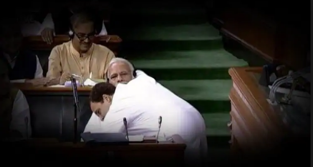 rahul hugging Modi