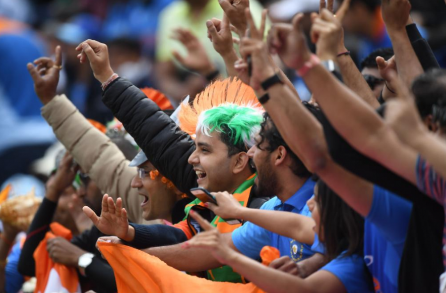 Indian cricket team fans at the 2019 ICC World Cup in England