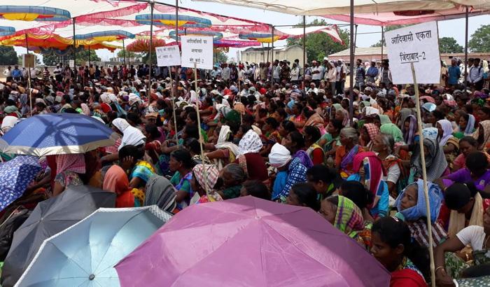 Protesters at Dumri in Gumla district, Jharkhand