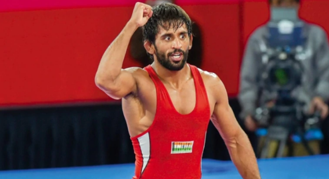 Indian wrestling team's Bajrang Punia, the current UWW World No. 1 in the 65kg freestyle division