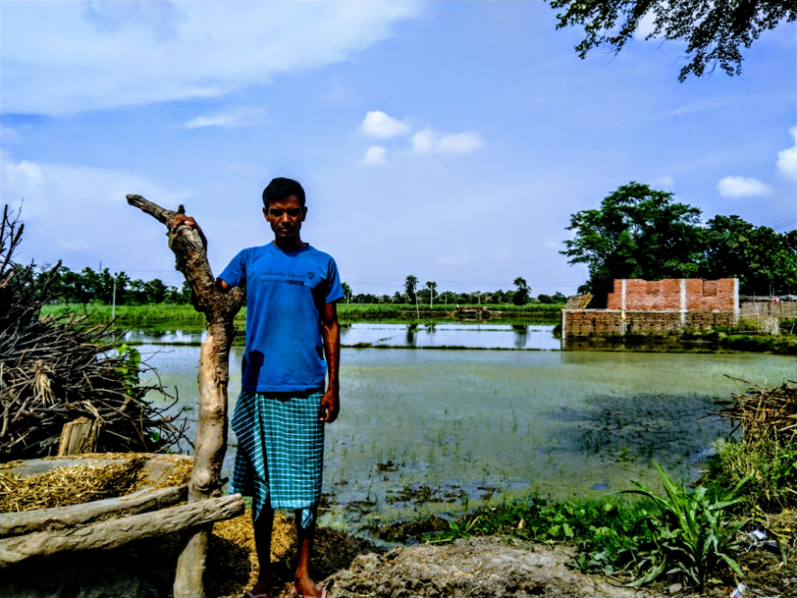 Half-year at Sugar Mill, another half struggling on fields–Sainullah worries for the paddy produce. 