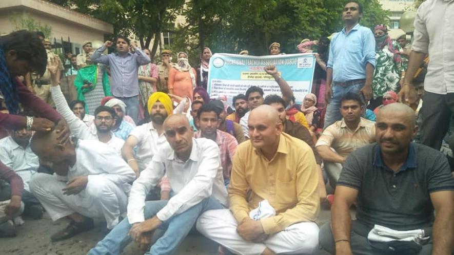 Haryana: Vocational Teachers Protest Against Private