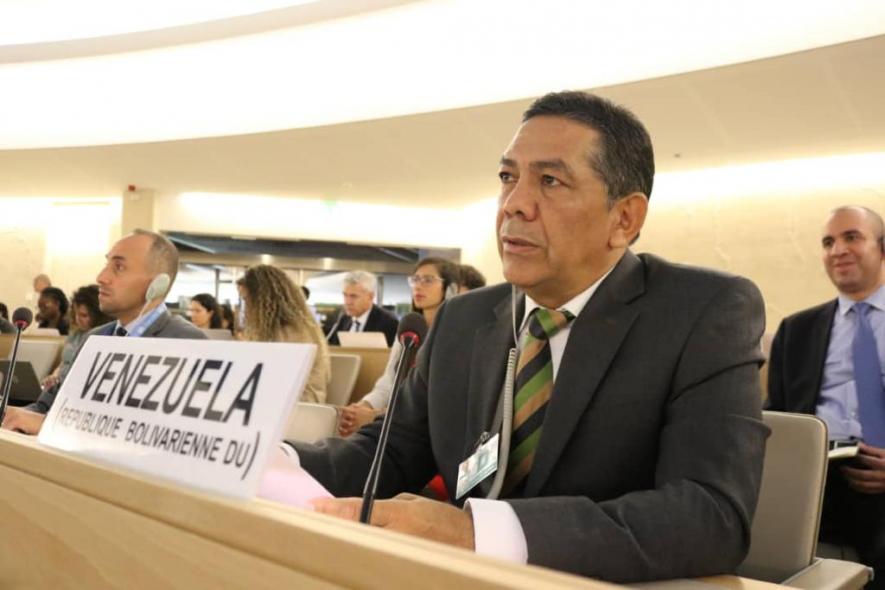William Castillo, the vice-minister of international communication, participated in the session of the human rights commission in order to defend the truth about Venezuela.