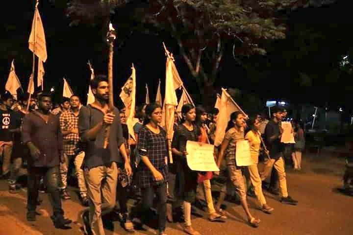 ABVP Members Attack SFI Rally