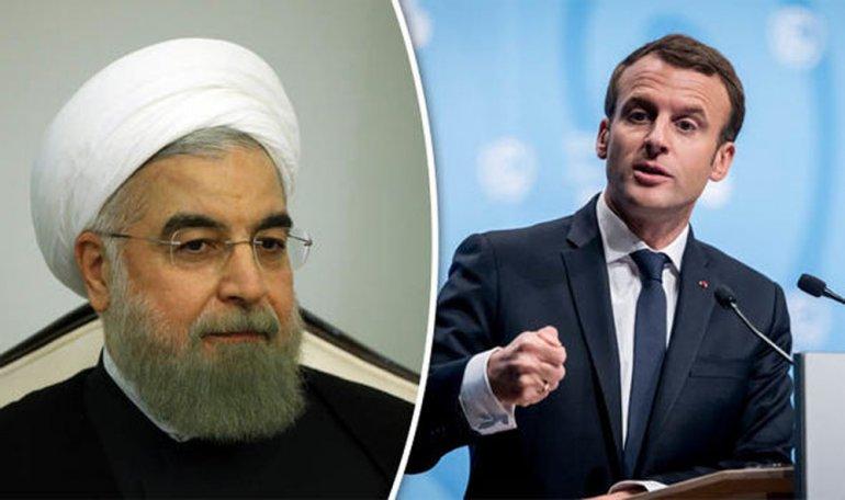 Emmanuel Macron and Hassan Rouhani