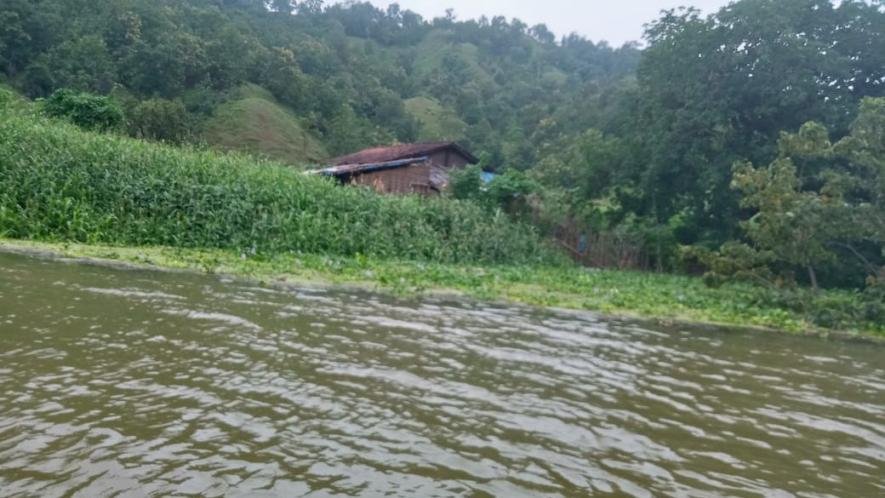 Submerging in Narmada Water