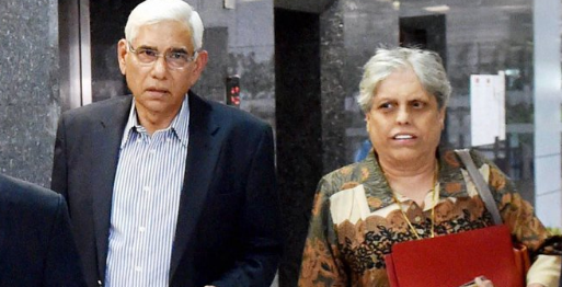 BCCI Committee of Administrators (CoA) members Vinod Rai and Diana Edulji.