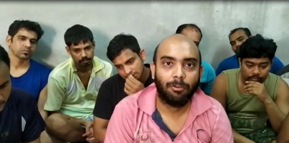 Video grab of the goldsmiths from West Bengal stuck in Jeddah