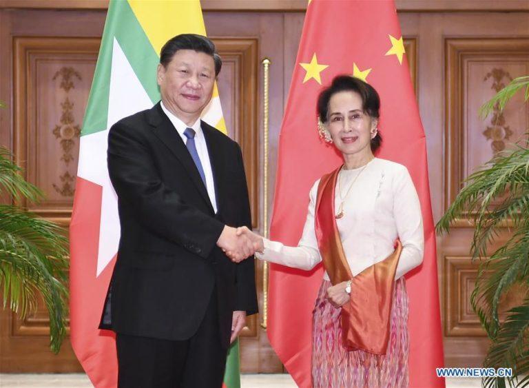 Chinese President Xi Jinping held talks with Myanmar State Counsellor Aung San Suu Kyi in Nay Pyi Taw, Jan. 18, 2020.