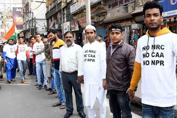 Human Chain Across Tamil Nadu Against CAA, NRC and NPR