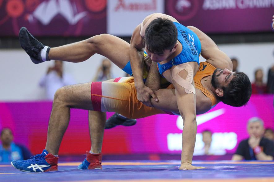 Sunil Kumar vs Azat Salidinov at Asian Wrestling Championships