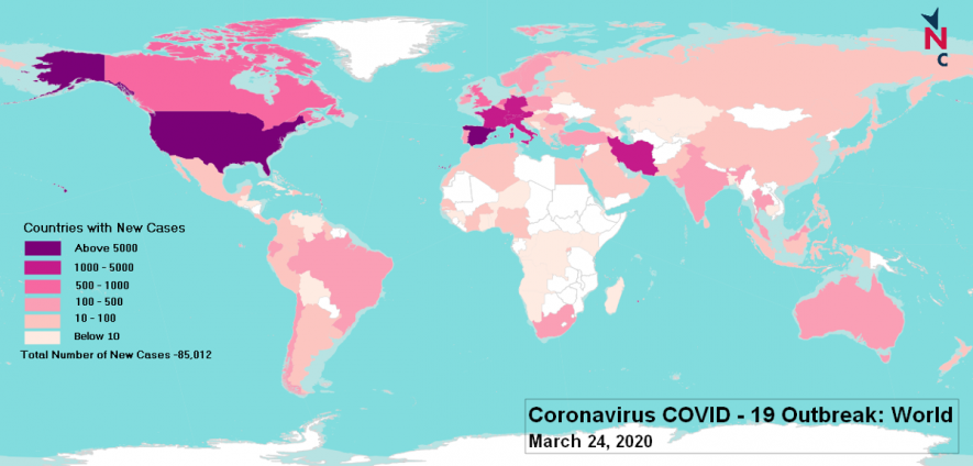 COVID19 Coronavirus Updates World Map 24 March