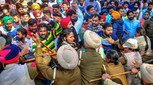 Protesting Unemployed Teachers Lathi-charged by Patiala Police