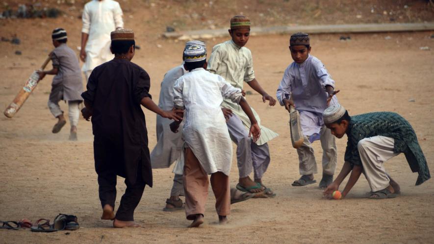 A gully cricket match in Hyderabad (Child's Right to Play is snatched in Covid-19 times) 