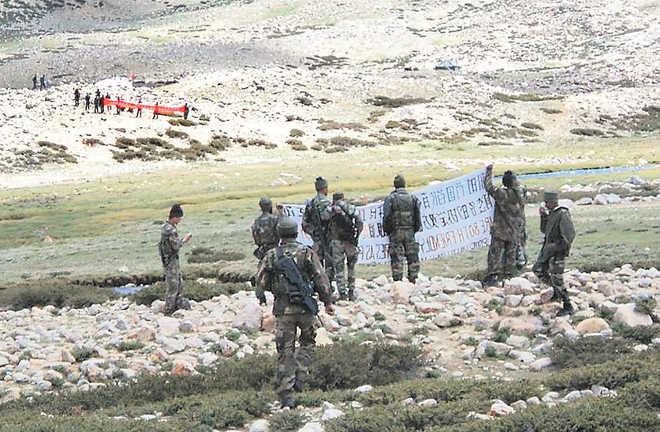 Indian & Chinese patrols challenge each other, typically, in Ladakh. File photo