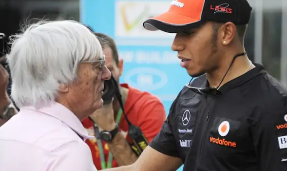 Bernie Ecclestone and Lewis Hamilton