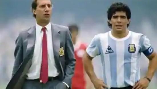 Carlos Bilardo and Diego Maradona at Mexico 1986