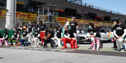 F1 drivers take a knee in protest against racism at the Austrian Grand Prix