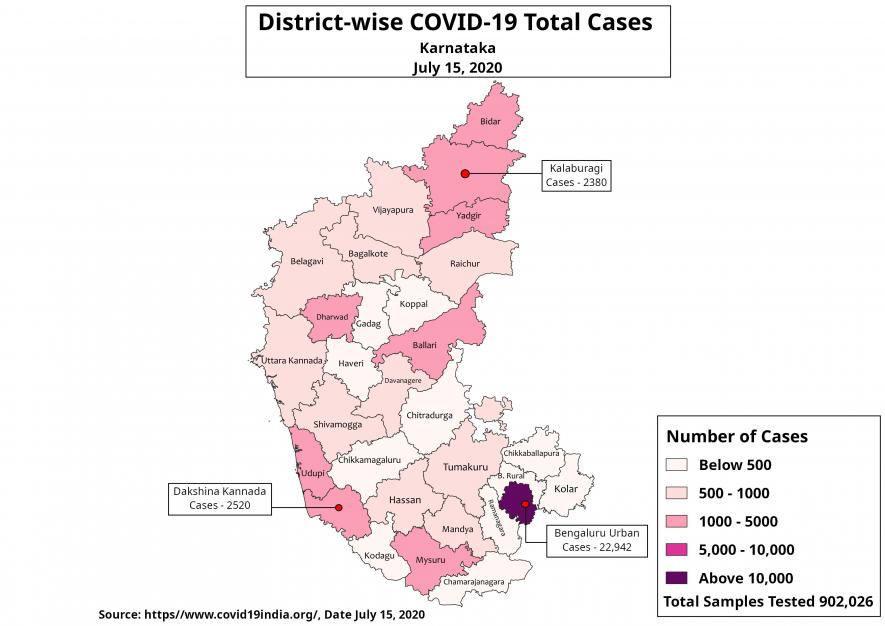 Total Confirmed Cases Karnataka Map