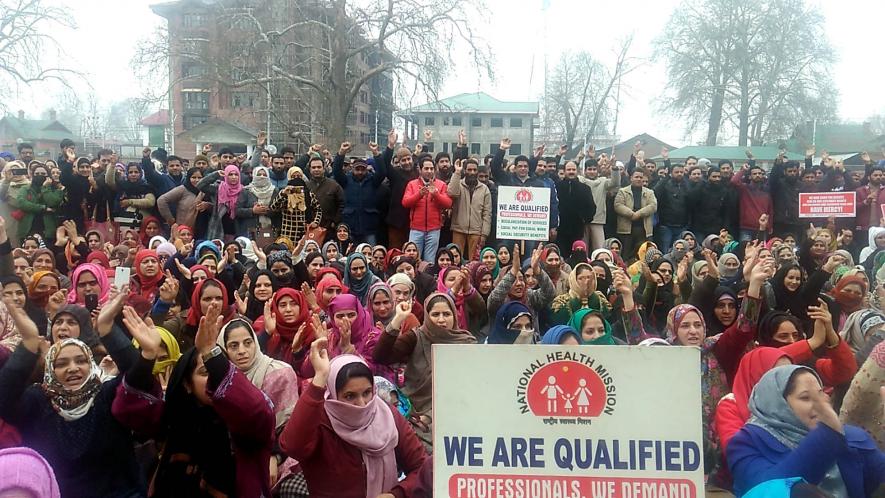Amid COVID-19, NHM Workers Fight for ‘Equal Pay for Equal Work’ in Kashmir