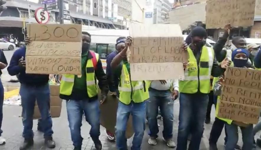 Employees of South African Airport Services Firm Protest Demanding Payment of Salaries