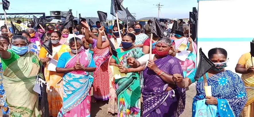 Fishers protest against the national Fisheries Policy in Tamil Nadu