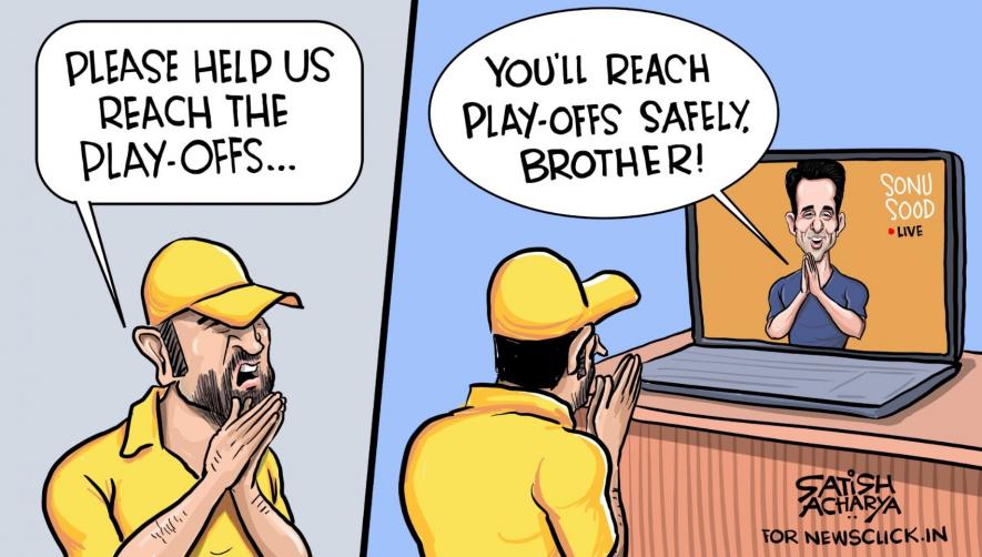 Can CSK reach the IPL playoffs - cartoon