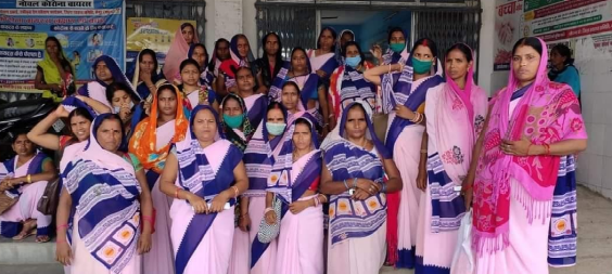 ASHA workers staging protest in Kaimur.