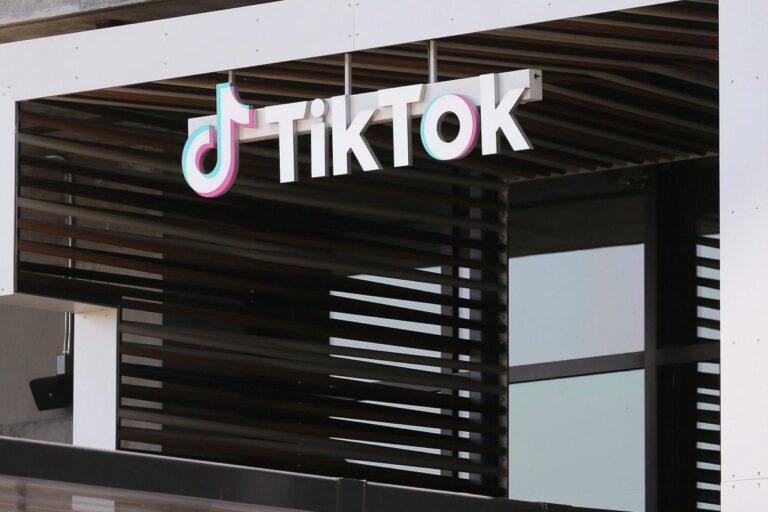 TikTok logo on display, Culver City, California, Aug 27, 2020  