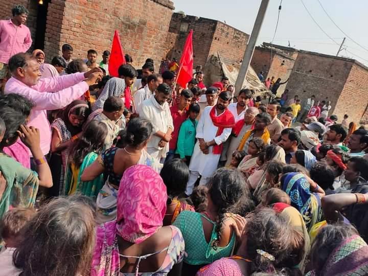 CPI (ML) candidate Ajeet Kumar Singh during campaign on last day in Dumraon