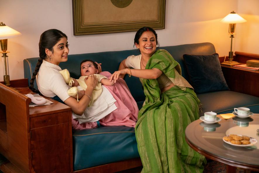 Rasika Dugal (R) in A Suitable Boy directed by Mira Nair.