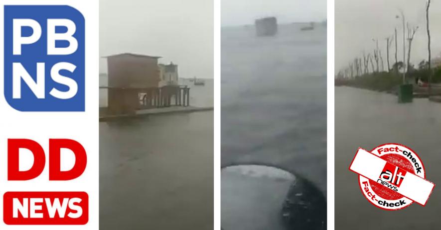 Prasar Bharati, DD News tweet 2017 video as flooding due to Cyclone Nivar in Chennai’s Marina beach