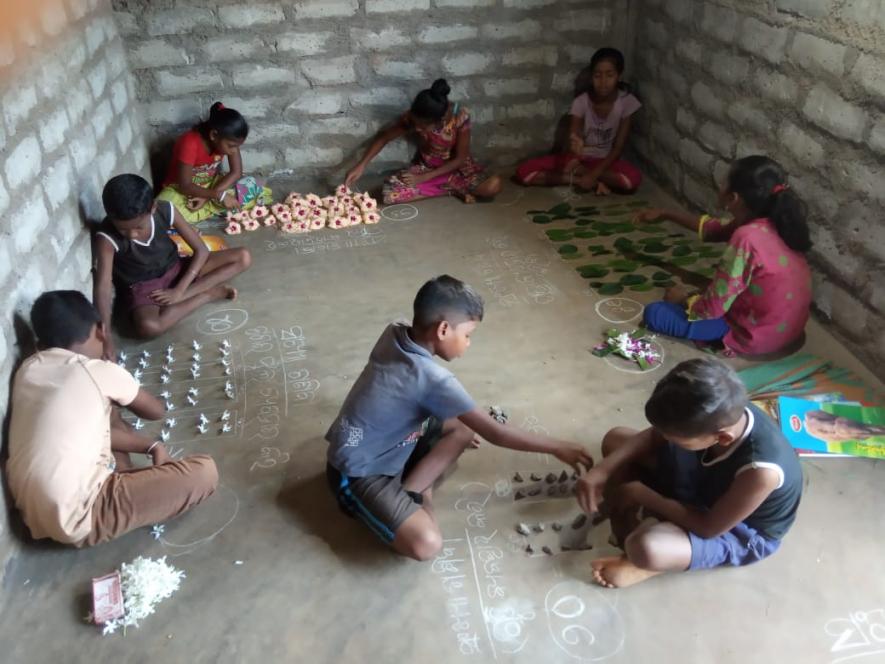 Children using TLM to learn arithmetic and language