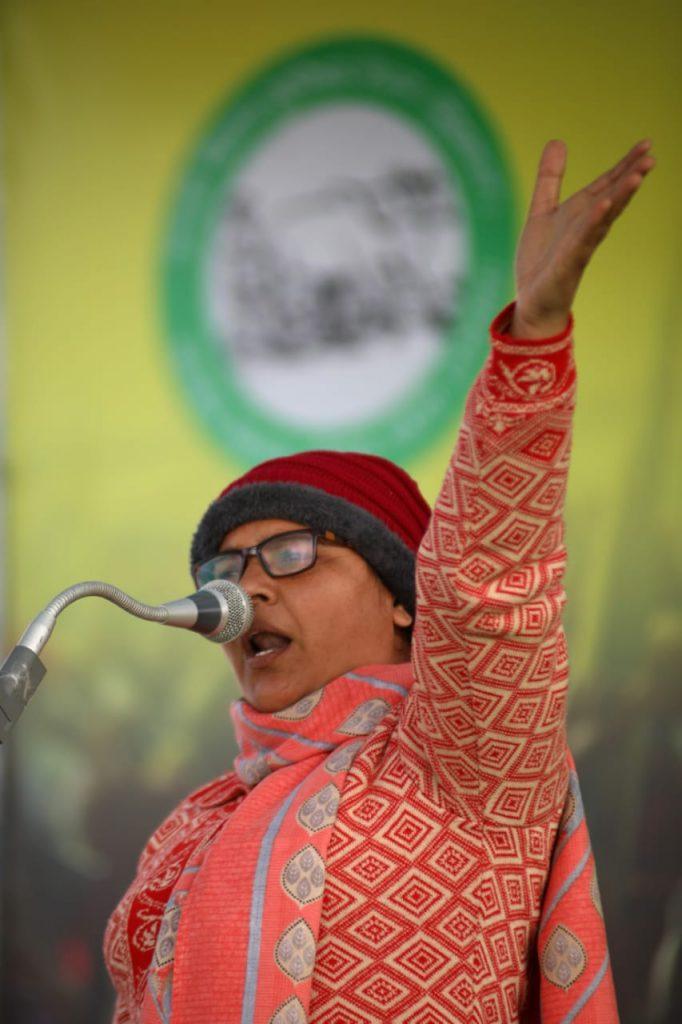 BKU Ugrahan leader Harinder Bindu, who has played a vital role in unifying rural women in Punjab for this protest.