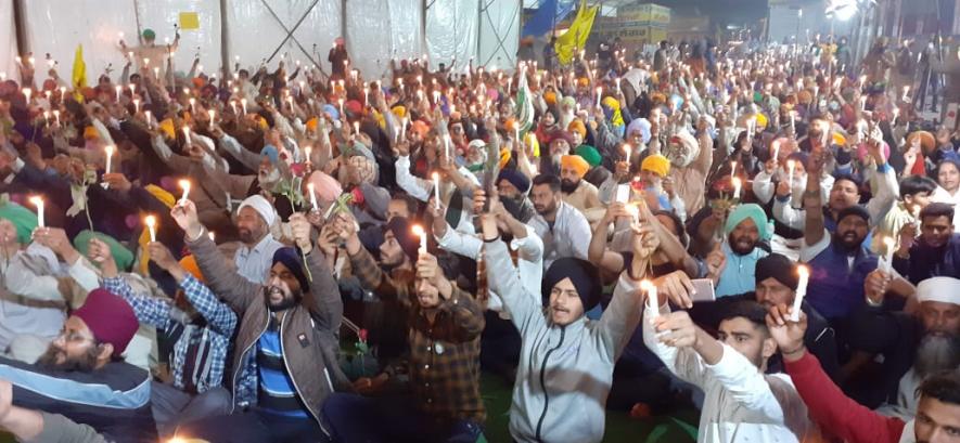 Candle Light march at farmers protest