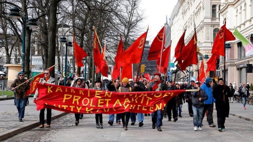A May Day rally in Finland. (Photo: SKP)