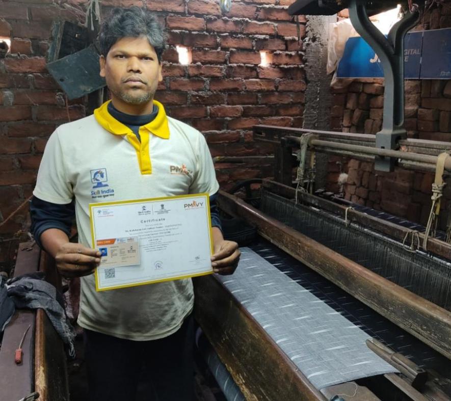 Pic: Kalicharan, a weaver trained by PMKVY