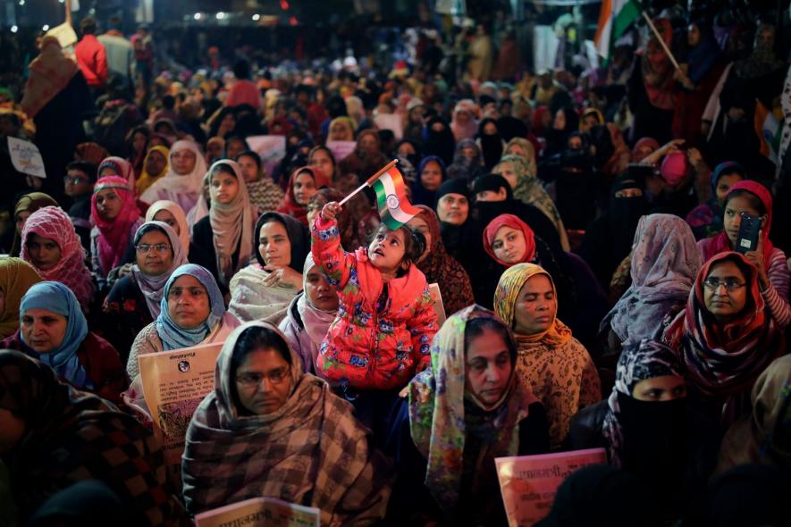 Women protesters against CAA at Shaheen Bagh in January 2020. Source: AP/ Alraf Quadri