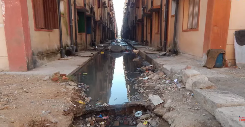 Improper drainage system in one of Chennai’s slum resettlement colonies