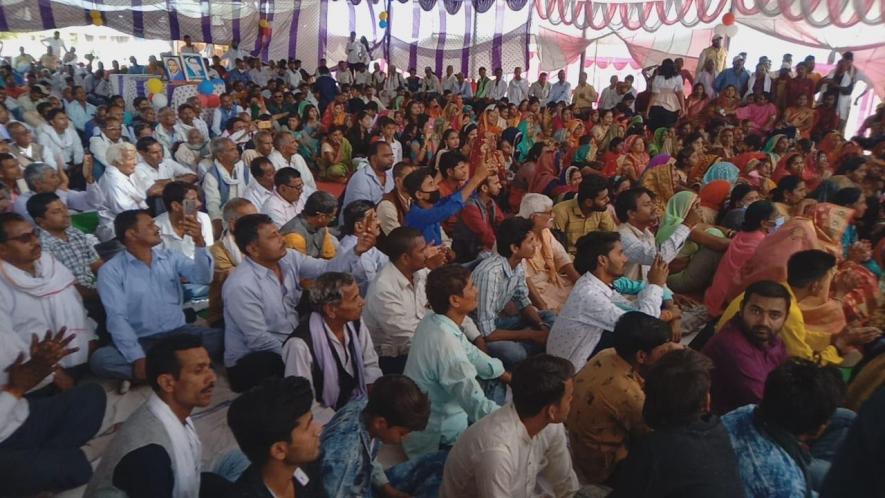 Farmers attend the marriage ceremony amidst the Kisan Andolan in Rewa