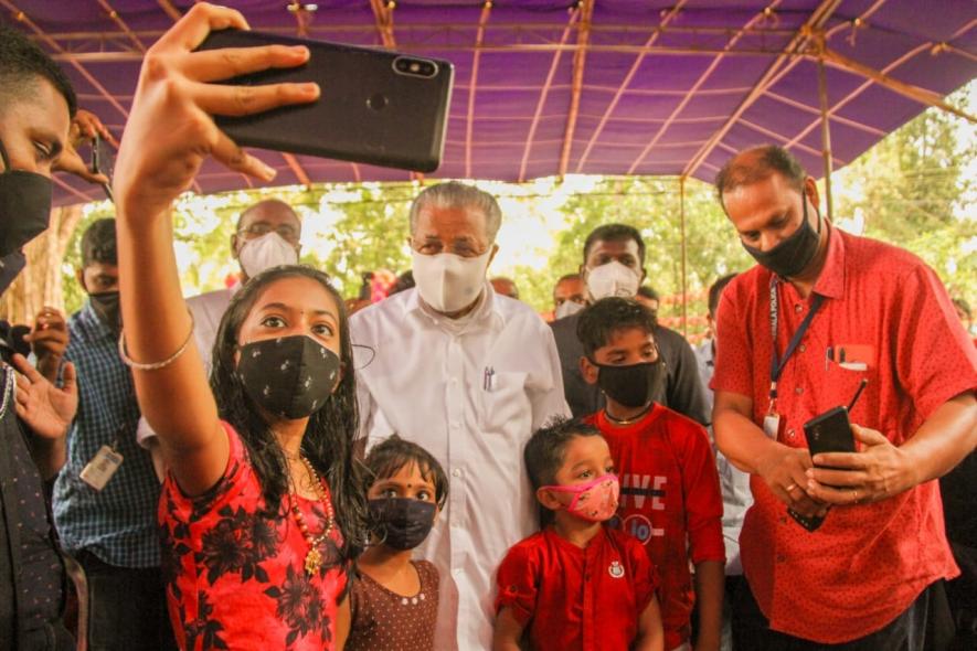 Chief Minister Pinarayi Vijayan during the election campaigns at Dharmadam 