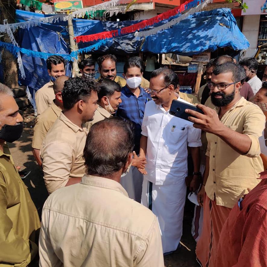 TP Ramakrishnan during election campaign