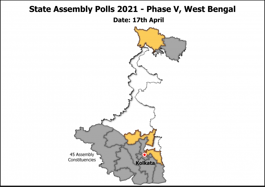 fifth phase of polling for 45 seats in the West Bengal