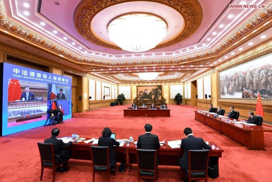 China-France-Germany climate summit, Beijing, April 16, 2021