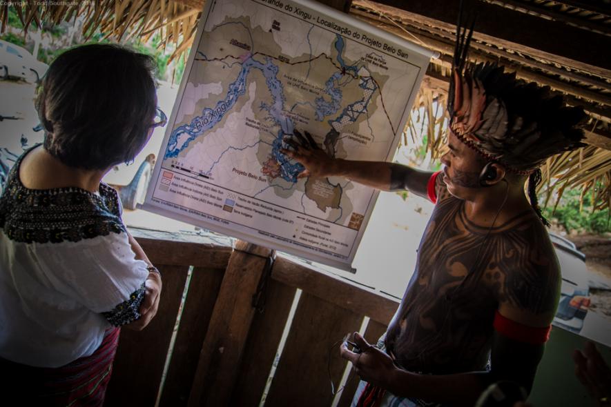 Indigenous Juruna warrior from a village in the Brazilian Amazon reviewing his territory-Photo by Todd Southgate