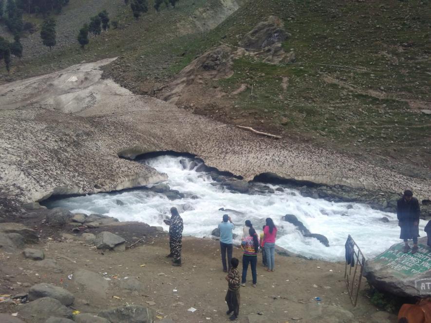 Polluted Glacier at Chandanwari enroute Holy Cave