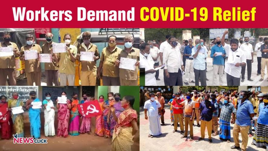 Workers from different sectors took to the streets to demand COVID-19 relief for their loss of livelihood in the past few weeks.