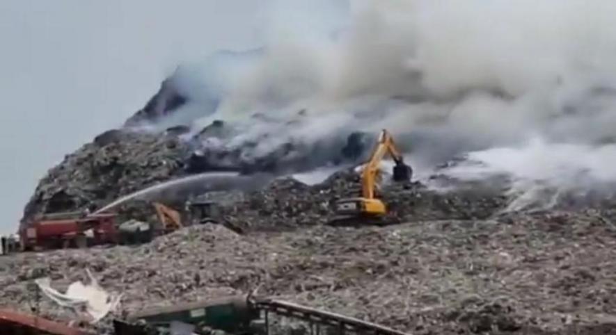 Bandhwari Landfill Catches Fire; Protest against Waste to Energy Plant Continues