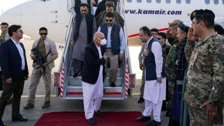 Afghan President Ashraf Ghani visited the northern Afghanistan city of Mazar-i-Sharif besieged by the Taliban, August 11, 2021