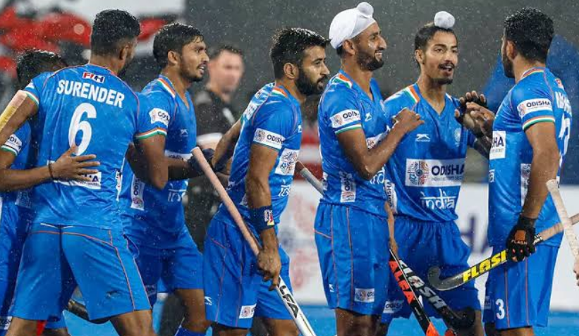 Indian hockey team players vs Great Britain at Tokyo Olympics